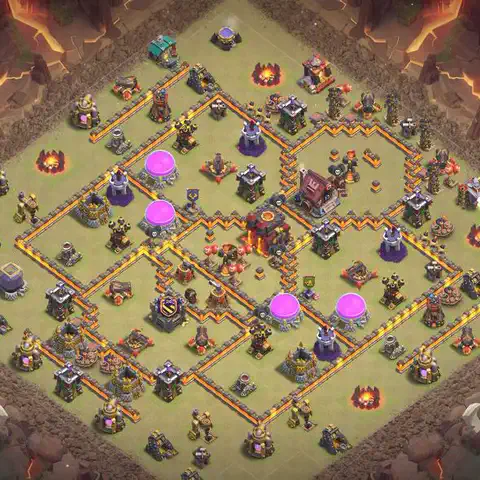 TH10 anti lavaloon anti 3-star war base layout #002