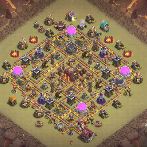 TH10 anti blimp anti 3-star war base layout #005