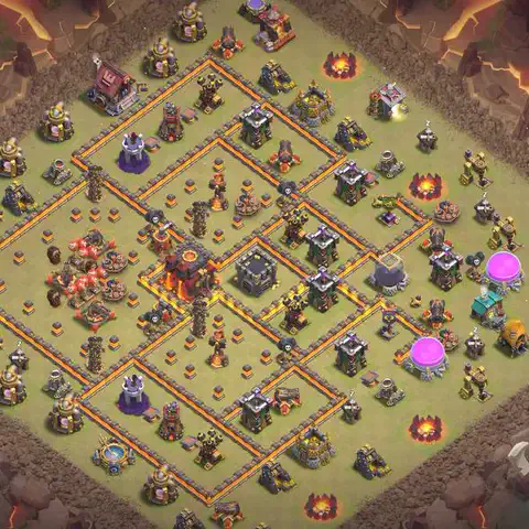 TH10 anti air anti 3-star war base layout #008