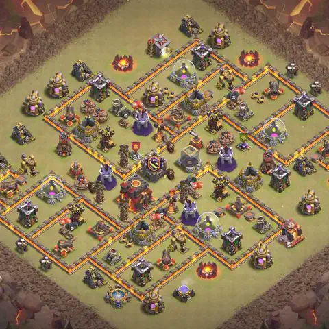 TH10 anti air anti 3-star war base layout #017