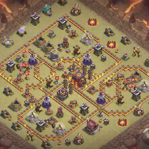 TH10 anti lavaloon anti 3-star war base layout #020