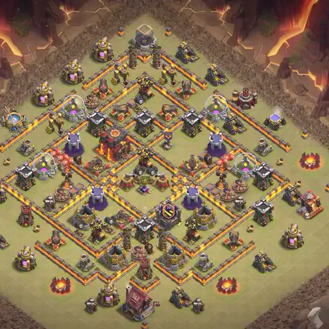 TH10 anti blimp anti 3-star war base layout #023