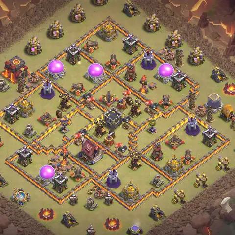 TH10 anti air anti 3-star war base layout #026