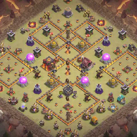 TH10 anti dragon anti 3-star war base layout #029