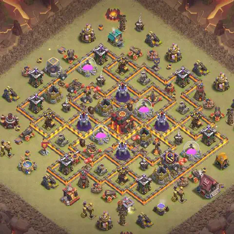 TH10 anti dragon anti 3-star war base layout #032