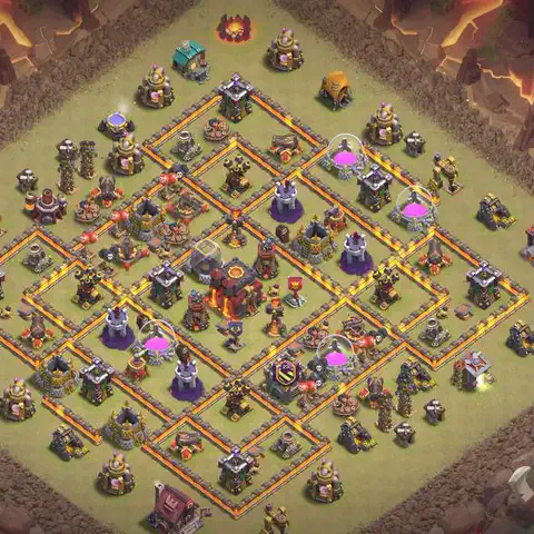 TH10 anti air anti 3-star war base layout #035