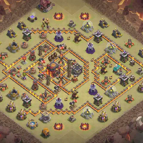 TH10 anti blimp anti 3-star war base layout #041