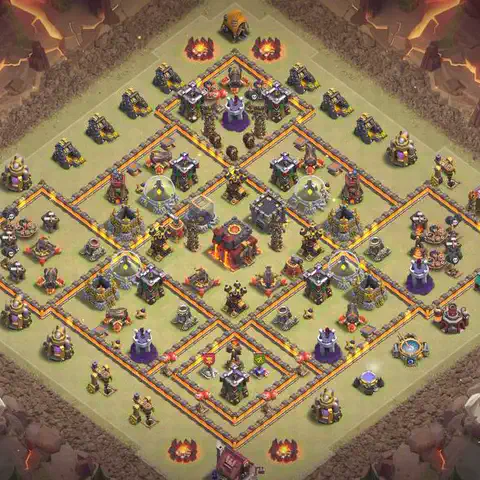 TH10 anti dragon anti 3-star war base layout #047