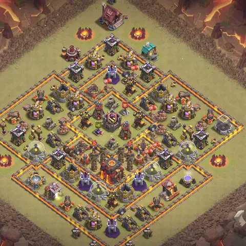 TH10 anti air anti 3-star war base layout #053