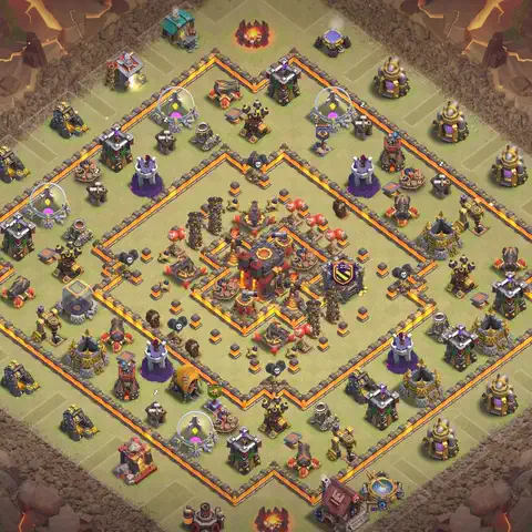TH10 anti lavaloon anti 3-star war base layout #059