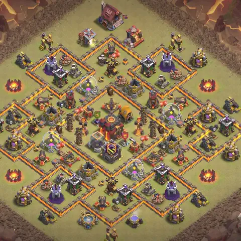 TH10 anti air anti 3-star war base layout #062