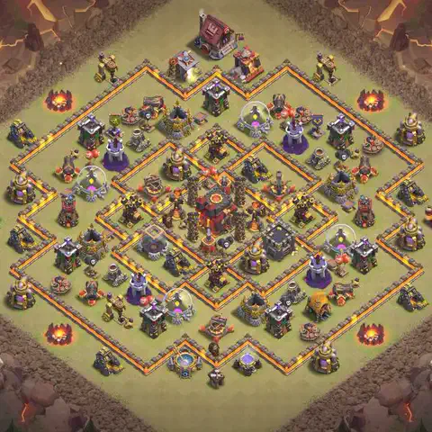 TH10 anti dragon anti 3-star war base layout #065