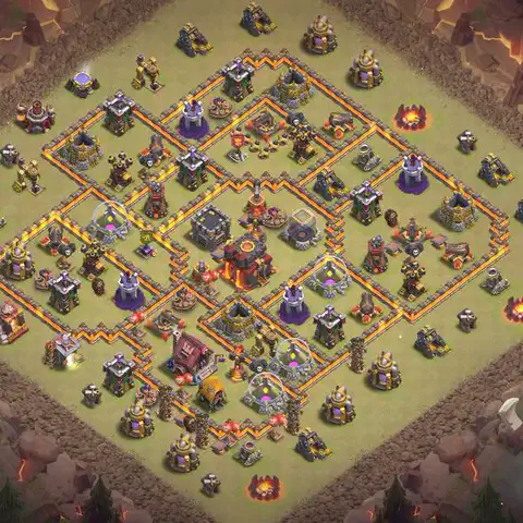 TH10 anti lavaloon anti 3-star war base layout #068