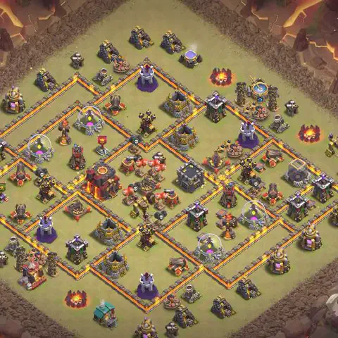 TH10 anti blimp anti 3-star war base layout #074