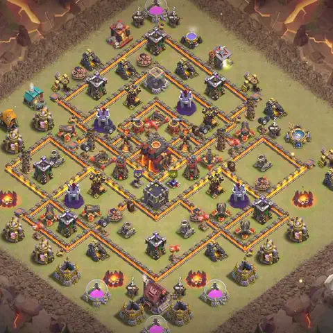 TH10 anti air anti 3-star war base layout #080