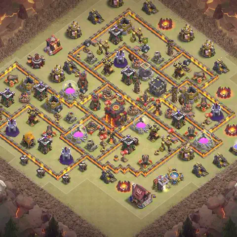 TH10 anti dragon anti 3-star war base layout #083