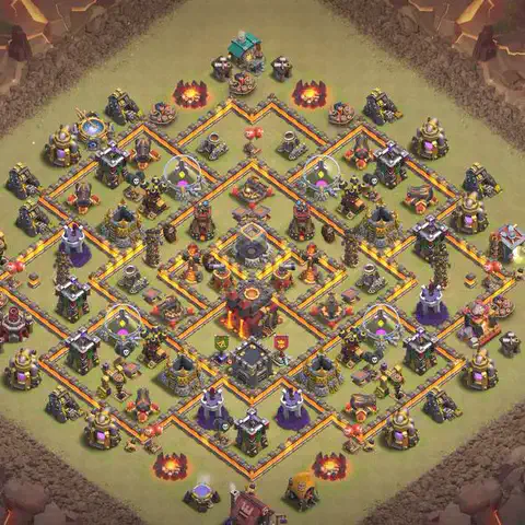 TH10 anti blimp anti 3-star war base layout #089