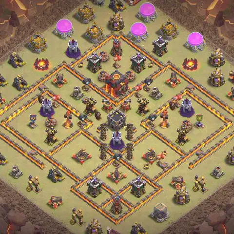 TH10 anti blimp anti 3-star war base layout #092