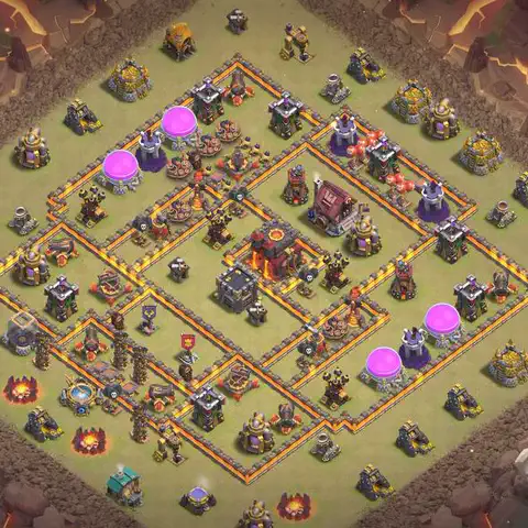 TH10 anti lavaloon anti 3-star war base layout #095