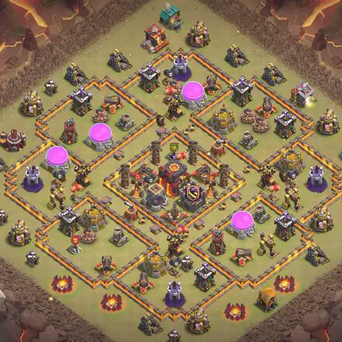 TH10 anti dragon anti 3-star war base layout #098