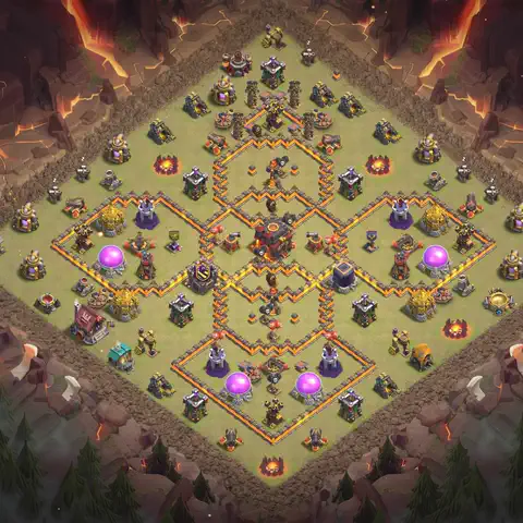 TH10 anti blimp anti 3-star war base layout #140