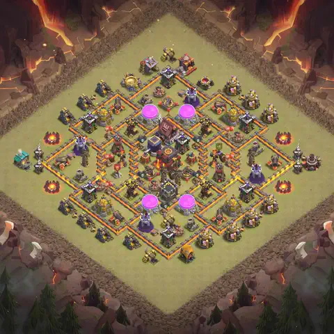 TH10 anti dragon anti 3-star war base layout #146