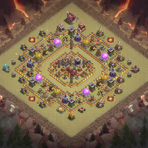 TH10 anti air anti 3-star war base layout #152