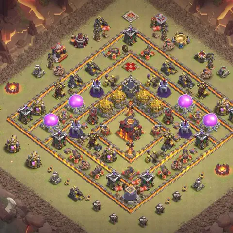 TH10 anti lavaloon anti 3-star war base layout #158
