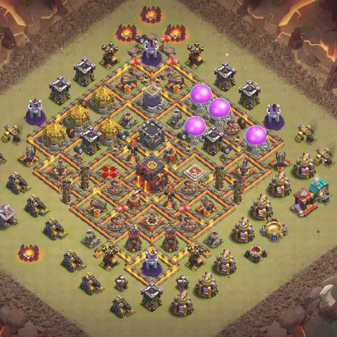 TH10 anti lavaloon anti 3-star war base layout #161