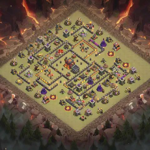TH10 anti dragon anti 3-star war base layout #182