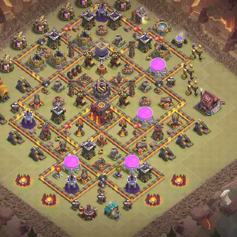 TH10 anti lavaloon cwl war base layout #001