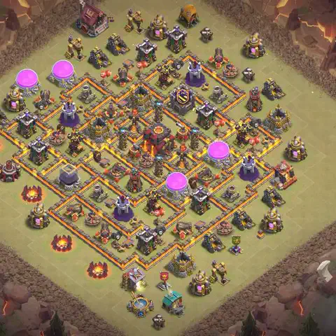 TH10 anti dragon cwl war base layout #004
