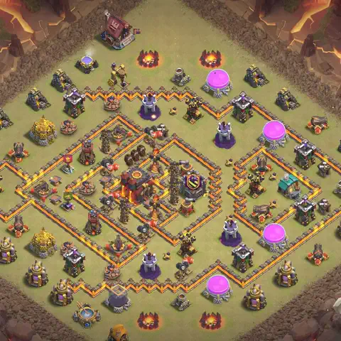 TH10 anti dragon cwl war base layout #013