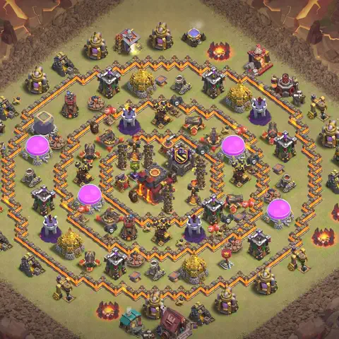 TH10 anti lavaloon cwl war base layout #016