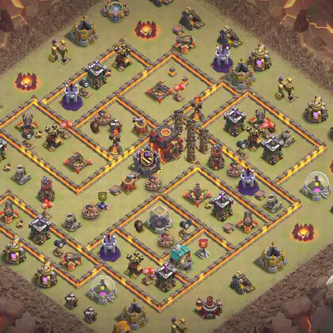 TH10 anti blimp cwl war base layout #019