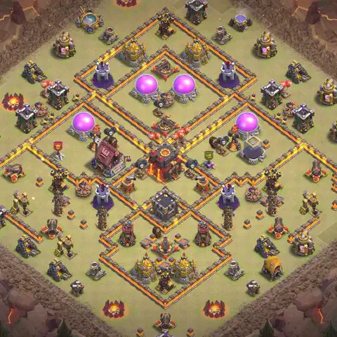TH10 anti air cwl war base layout #025