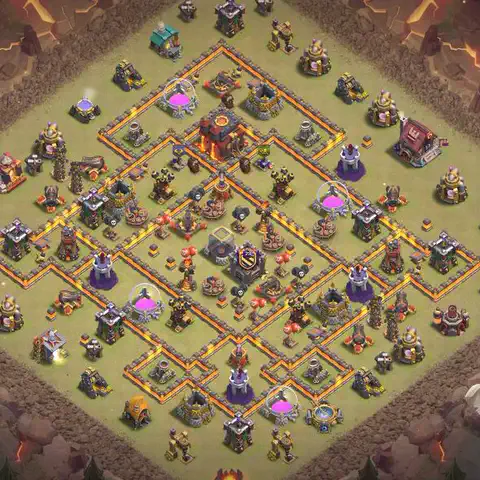 TH10 anti dragon cwl war base layout #031