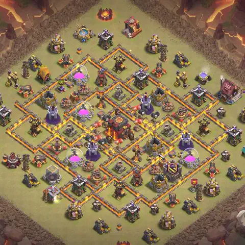 TH10 anti lavaloon cwl war base layout #034