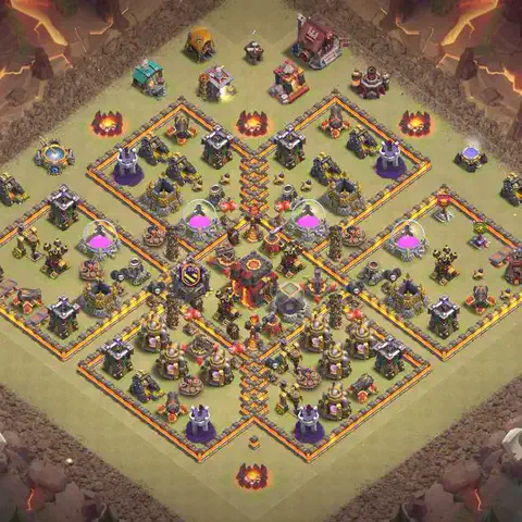 TH10 anti blimp cwl war base layout #037