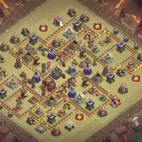 TH10 anti dragon cwl war base layout #040