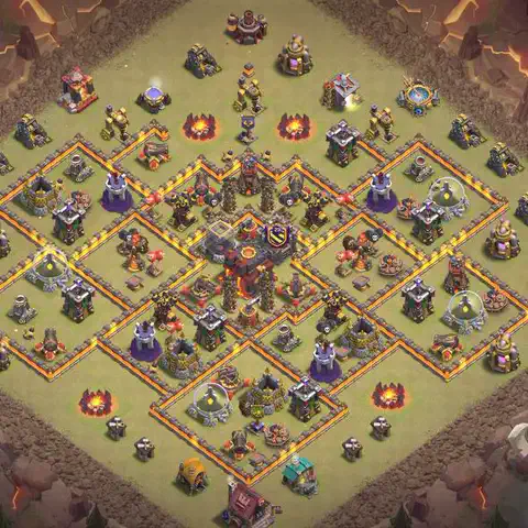 TH10 anti blimp cwl war base layout #055