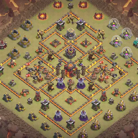 TH10 anti air cwl war base layout #058