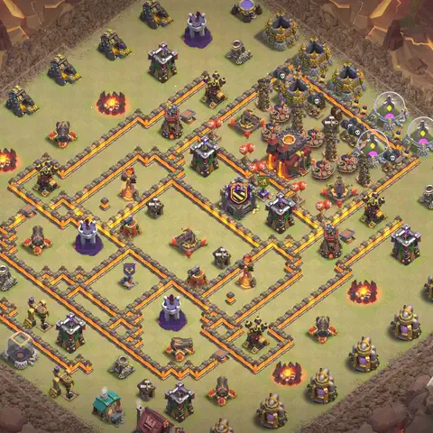 TH10 anti air cwl war base layout #061