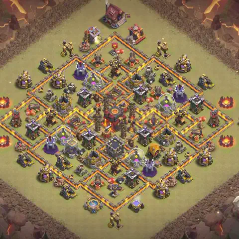 TH10 anti blimp cwl war base layout #064