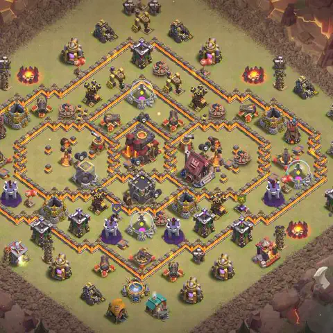 TH10 anti air cwl war base layout #076