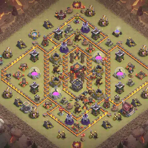 TH10 anti dragon cwl war base layout #079