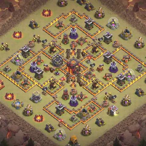 TH10 anti dragon cwl war base layout #088