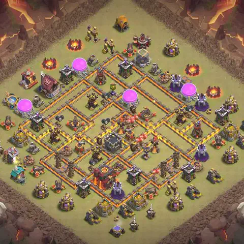 TH10 anti dragon cwl war base layout #097