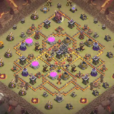 TH10 anti lavaloon cwl war base layout #100