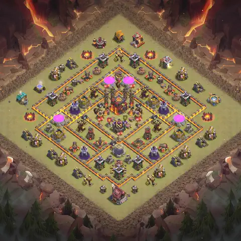 TH10 anti dragon cwl war base layout #112